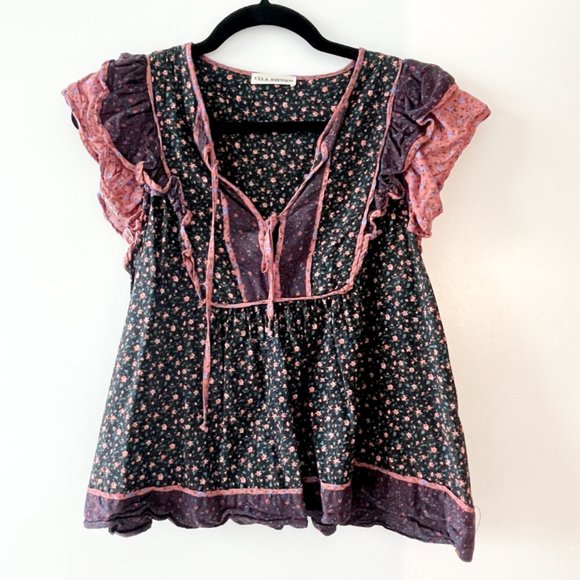 Ulla Johnson Tops - Ulla Johnson Floral Top in Purple/Pink (Size 8)